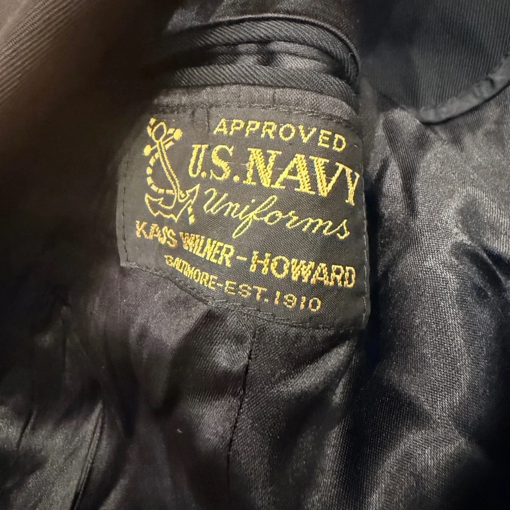 Vntg 1986 US Navy Officer Dress Blue Jacket Kass Wilner-Howard Lieutenant Cmdr
